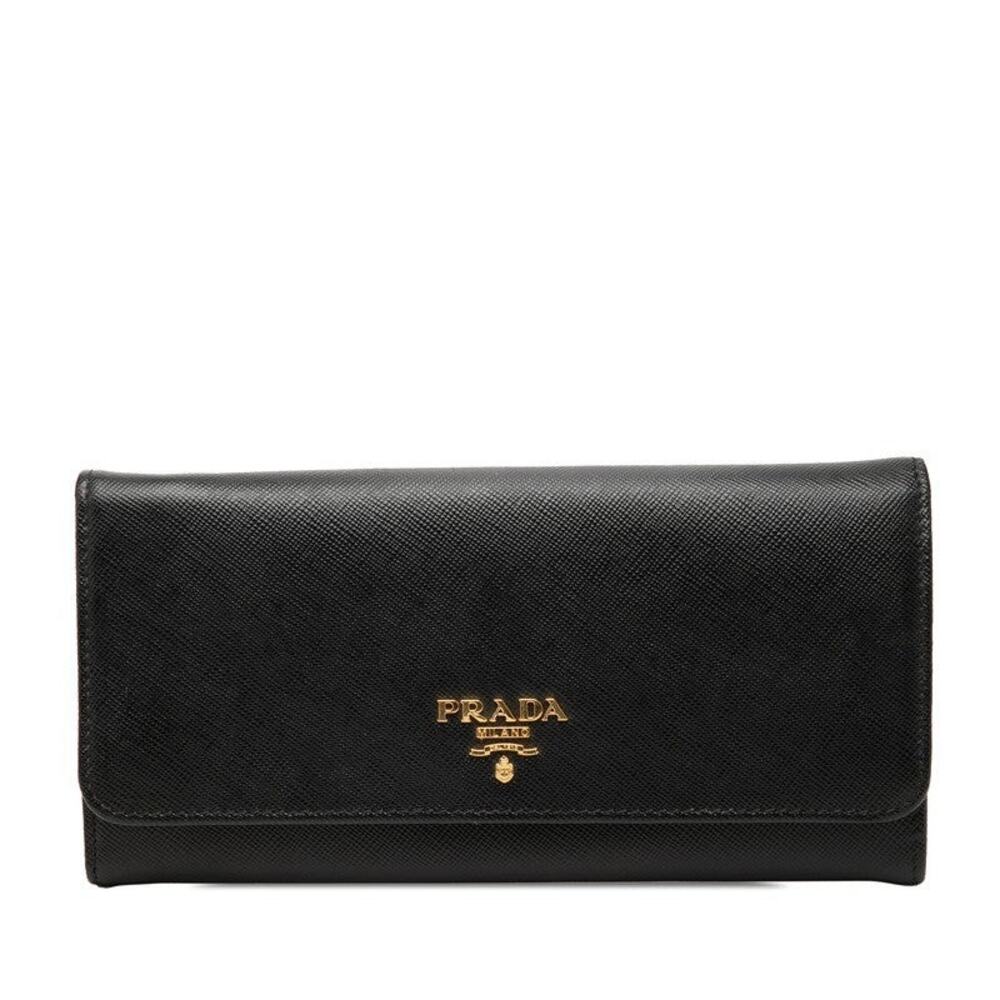 Prada Saffiano Bifold Long Wallet Nero Black